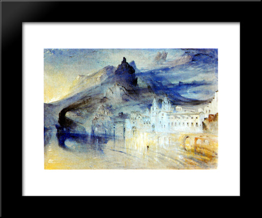 View Of Amalfi 20x24 Black Modern Wood Framed Art Print Poster by Ruskin, John