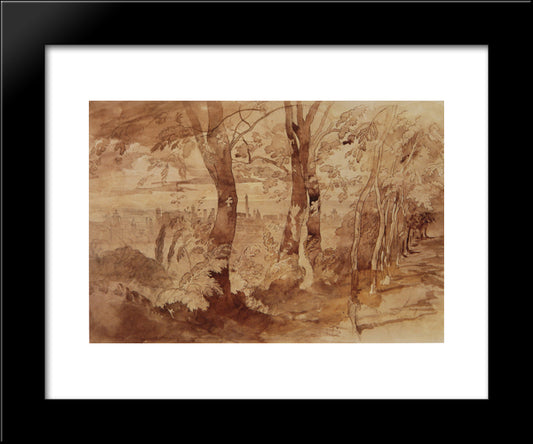 View Of Bologna 20x24 Black Modern Wood Framed Art Print Poster by Ruskin, John