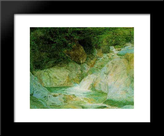 Waterfall At Brantwood 20x24 Black Modern Wood Framed Art Print Poster by Ruskin, John