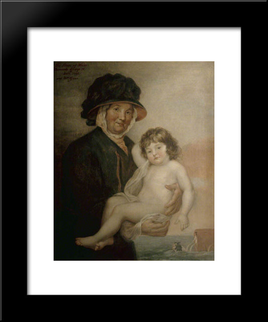 Martha Gunn And The Prince Of Wales 20x24 Black Modern Wood Framed Art Print Poster by Russell, John