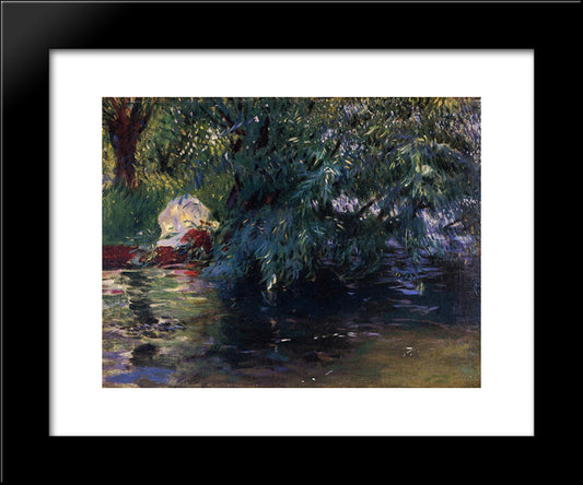 A Backwater, Calcot Mill Near Reading 20x24 Black Modern Wood Framed Art Print Poster by Sargent, John Singer