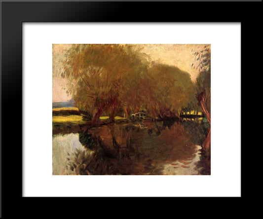 A Backwater At Calcot Near Reading 20x24 Black Modern Wood Framed Art Print Poster by Sargent, John Singer