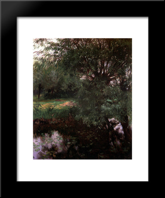 A Backwater At Wargrave 20x24 Black Modern Wood Framed Art Print Poster by Sargent, John Singer