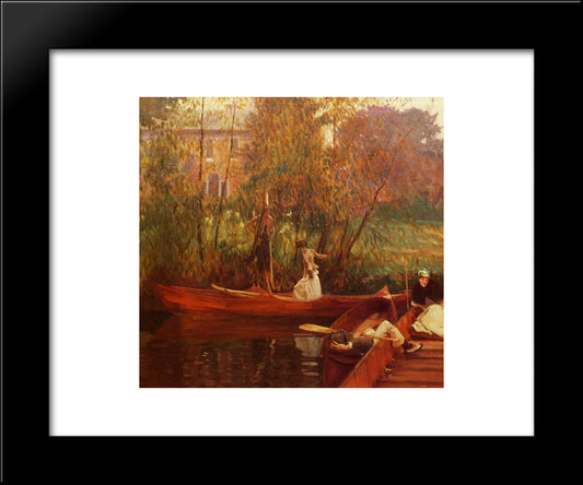A Boating Party 20x24 Black Modern Wood Framed Art Print Poster by Sargent, John Singer