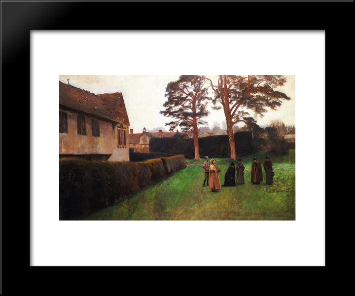 A Game Of Bowls, Ightham Mote, Kent 20x24 Black Modern Wood Framed Art Print Poster by Sargent, John Singer