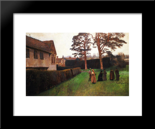 A Game Of Bowls, Ightham Mote, Kent 20x24 Black Modern Wood Framed Art Print Poster by Sargent, John Singer