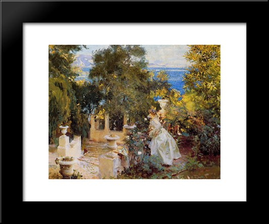 A Garden In Corfu 20x24 Black Modern Wood Framed Art Print Poster by Sargent, John Singer
