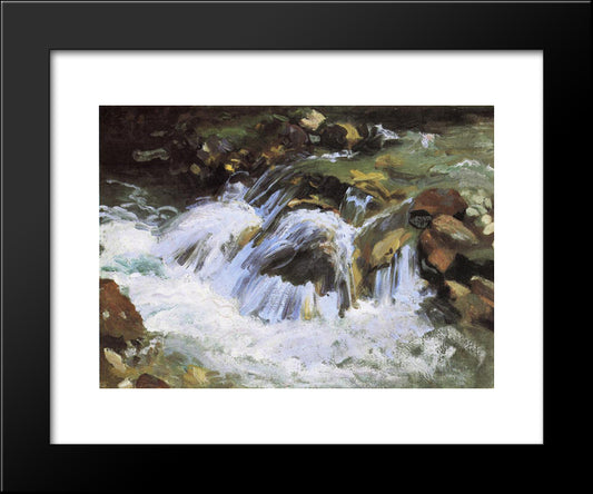 A Mountain Stream, Tyrol 20x24 Black Modern Wood Framed Art Print Poster by Sargent, John Singer