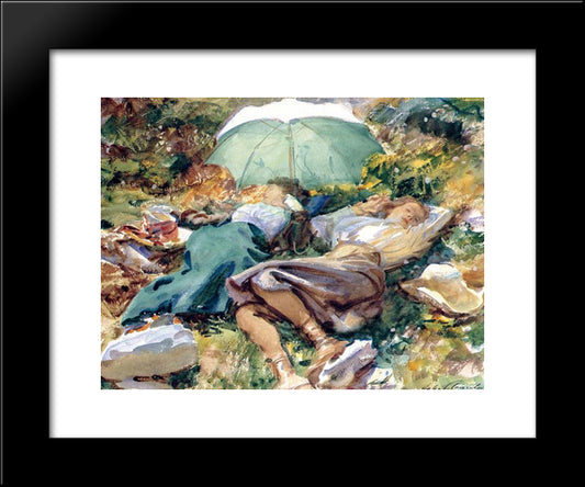 A Siesta 20x24 Black Modern Wood Framed Art Print Poster by Sargent, John Singer
