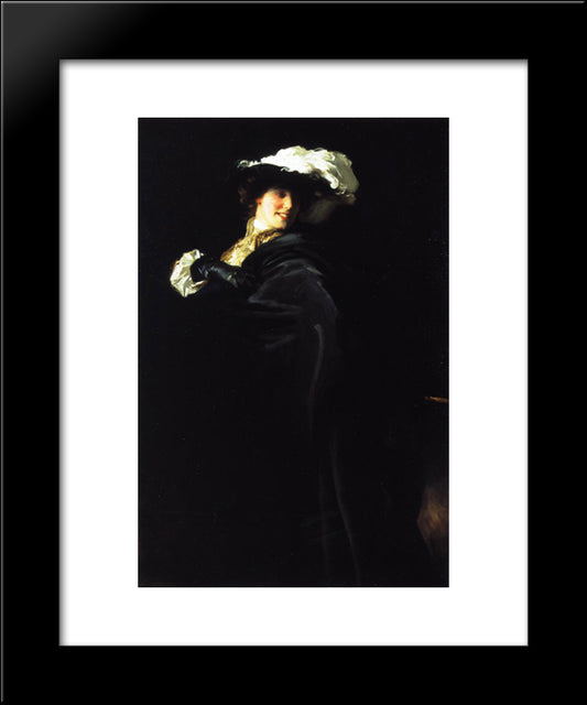A Vele Gonfie (Also Known As Ena Wertheimer) 20x24 Black Modern Wood Framed Art Print Poster by Sargent, John Singer