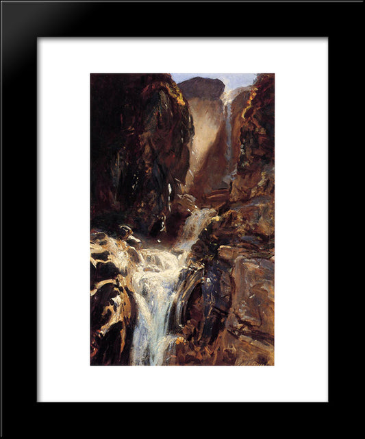 A Waterfall 20x24 Black Modern Wood Framed Art Print Poster by Sargent, John Singer