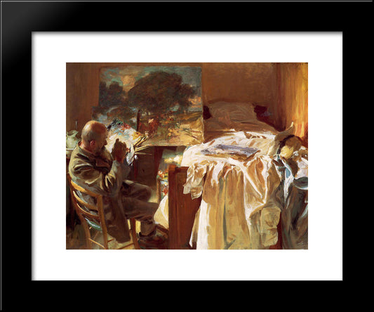 An Artist In His Studio 20x24 Black Modern Wood Framed Art Print Poster by Sargent, John Singer