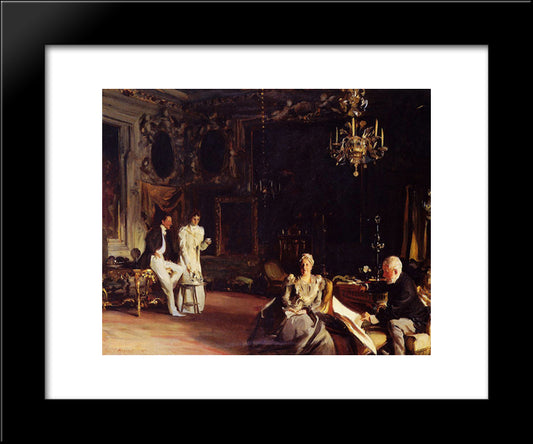 An Interior In Venice 20x24 Black Modern Wood Framed Art Print Poster by Sargent, John Singer