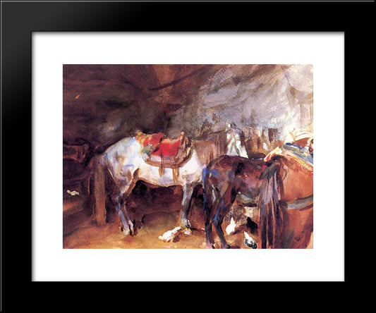 Arab Stable 20x24 Black Modern Wood Framed Art Print Poster by Sargent, John Singer