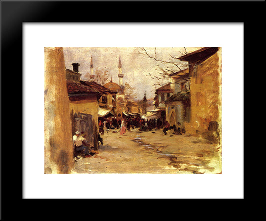 Arab Street Scene 20x24 Black Modern Wood Framed Art Print Poster by Sargent, John Singer