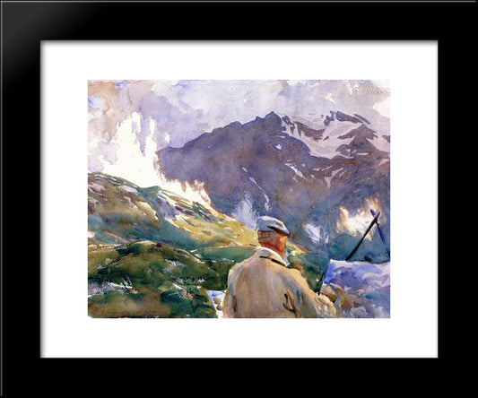 Artist In The Simplon 20x24 Black Modern Wood Framed Art Print Poster by Sargent, John Singer