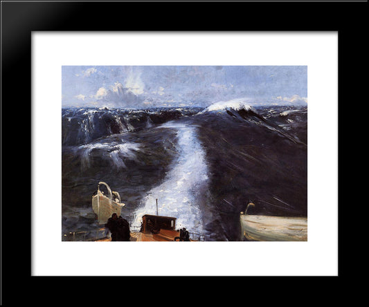 Atlantic Storm 20x24 Black Modern Wood Framed Art Print Poster by Sargent, John Singer