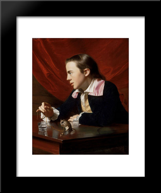 Boy With Squirrel (Henry Pelham) 20x24 Black Modern Wood Framed Art Print Poster by Copley, John Singleton