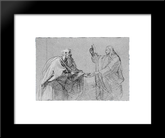 Study For The Tribute Money 20x24 Black Modern Wood Framed Art Print Poster by Copley, John Singleton