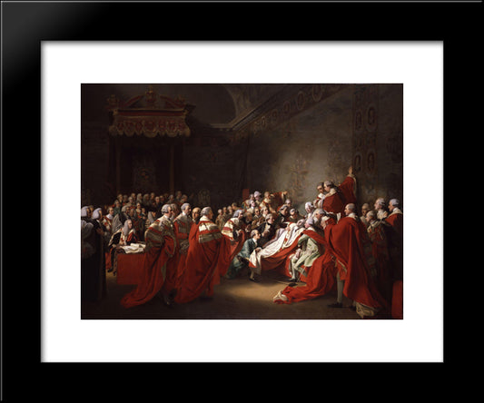 The Death Of The Earl Of Chatham 20x24 Black Modern Wood Framed Art Print Poster by Copley, John Singleton