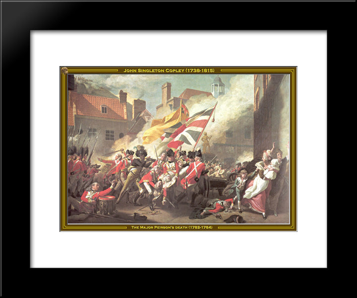 The Major Peirson'S Death 20x24 Black Modern Wood Framed Art Print Poster by Copley, John Singleton