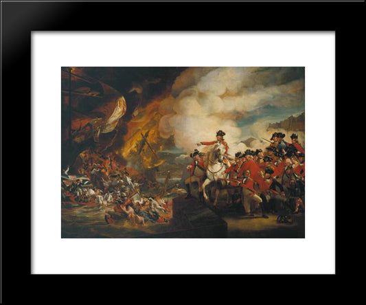 The Siege And Relief Of Gibraltar 20x24 Black Modern Wood Framed Art Print Poster by Copley, John Singleton