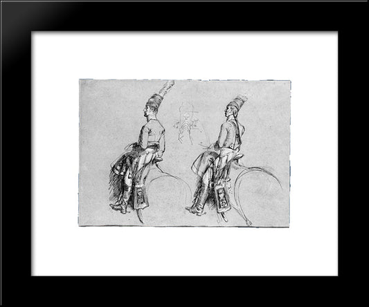 Two Equestrian Figures 20x24 Black Modern Wood Framed Art Print Poster by Copley, John Singleton