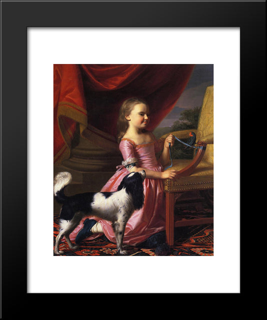 Young Lady With A Bird And Dog 20x24 Black Modern Wood Framed Art Print Poster by Copley, John Singleton