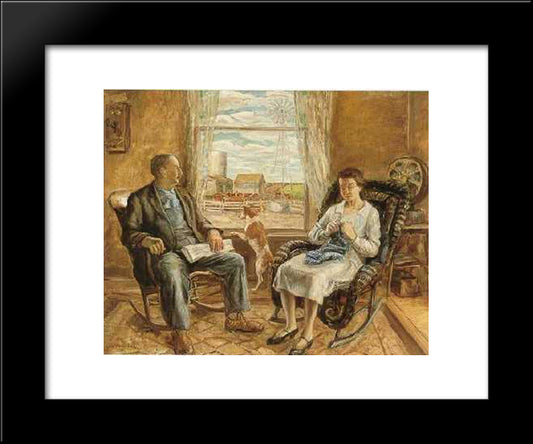 My Mother And Father 20x24 Black Modern Wood Framed Art Print Poster by Steuart Curry, John