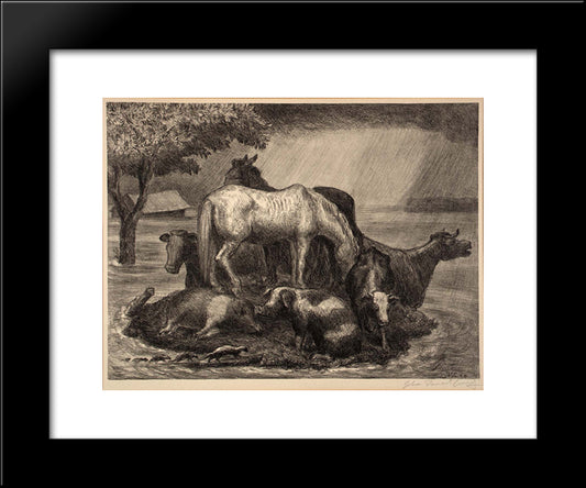 Sanctuary 20x24 Black Modern Wood Framed Art Print Poster by Steuart Curry, John