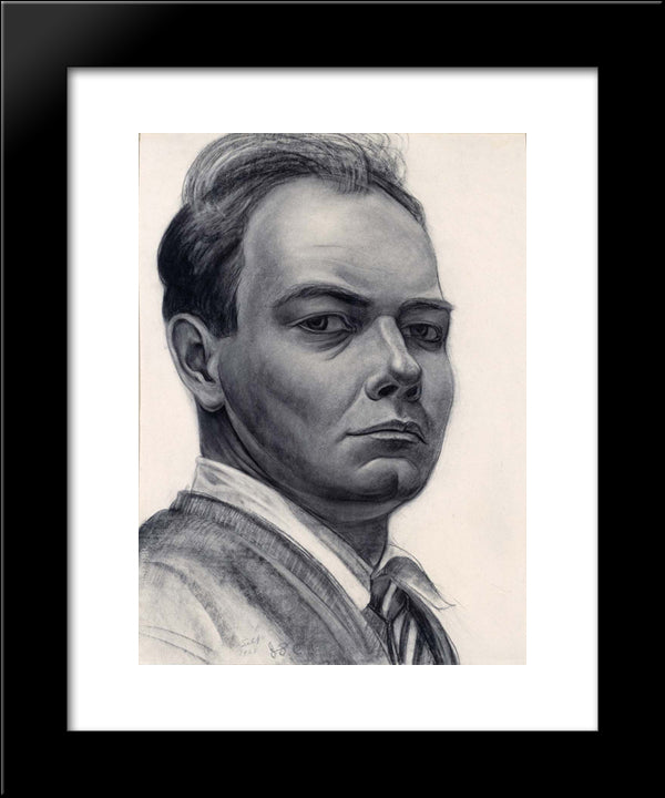 Self-Portrait 20x24 Black Modern Wood Framed Art Print Poster by Steuart Curry, John