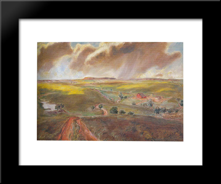Spring Shower 20x24 Black Modern Wood Framed Art Print Poster by Steuart Curry, John