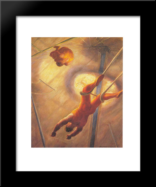 The Flying Codonas 20x24 Black Modern Wood Framed Art Print Poster by Steuart Curry, John