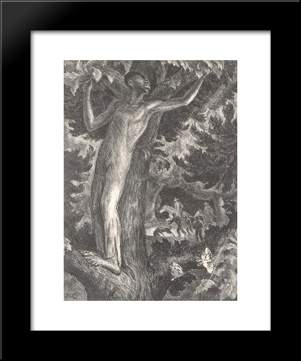 The Fugitive 20x24 Black Modern Wood Framed Art Print Poster by Steuart Curry, John