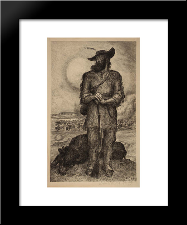 The Plainsman 20x24 Black Modern Wood Framed Art Print Poster by Steuart Curry, John