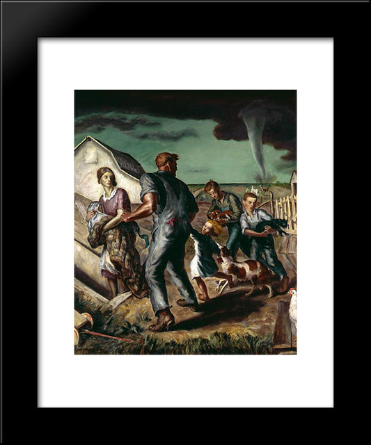 Tornado Over Kansas 20x24 Black Modern Wood Framed Art Print Poster by Steuart Curry, John