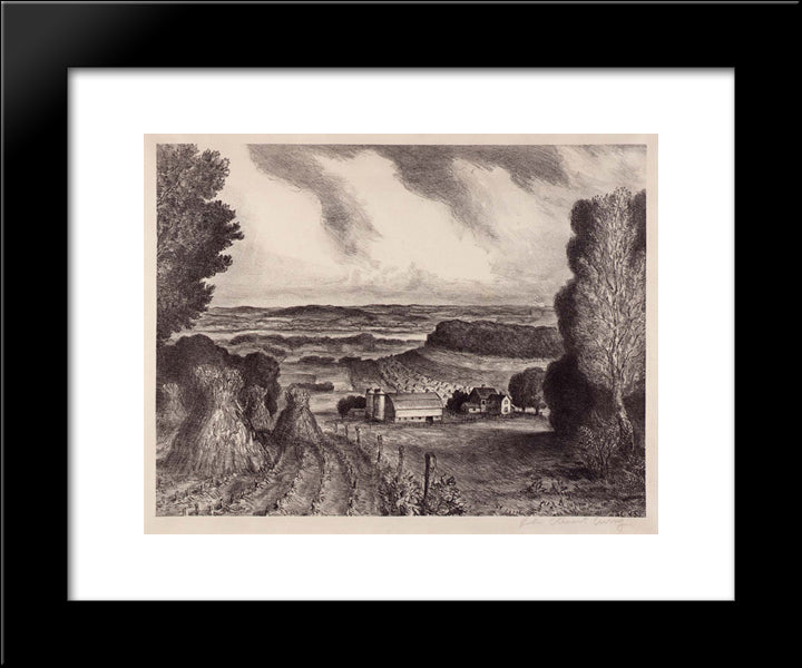 Valley Of The Wisconsin 20x24 Black Modern Wood Framed Art Print Poster by Steuart Curry, John
