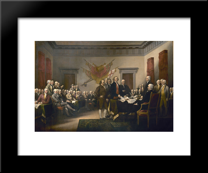 Declaration Of Independence 20x24 Black Modern Wood Framed Art Print Poster by Trumbull, John