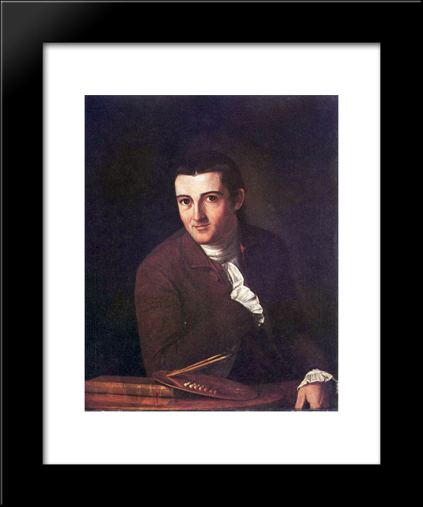 Self-Portrait 20x24 Black Modern Wood Framed Art Print Poster by Trumbull, John