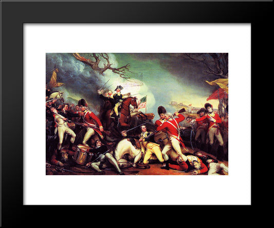 The Death Of General Mercer At The Battle Of Princeton 20x24 Black Modern Wood Framed Art Print Poster by Trumbull, John