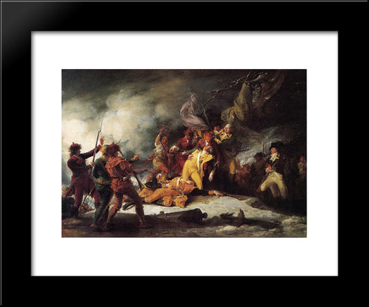 The Death Of General Montgomery In The Attack On Quebec 20x24 Black Modern Wood Framed Art Print Poster by Trumbull, John