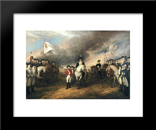 The Surrender Of Lord Cornwallis 20x24 Black Modern Wood Framed Art Print Poster by Trumbull, John