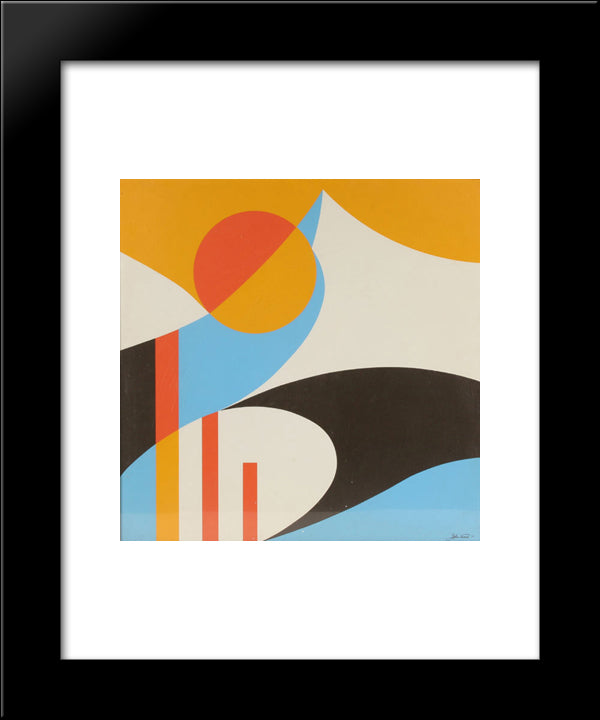 Abstract Design 20x24 Black Modern Wood Framed Art Print Poster by Vassos, John