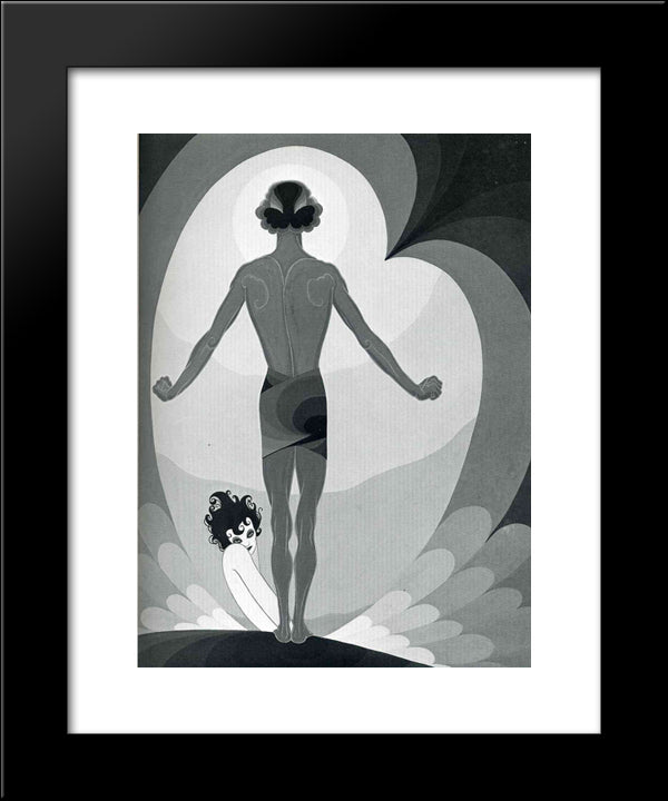 Illustration For Oscar Wilde'S 'Salome' 20x24 Black Modern Wood Framed Art Print Poster by Vassos, John
