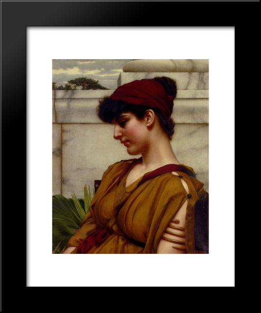 A Classical Beauty In Profile 20x24 Black Modern Wood Framed Art Print Poster by Godward, John William