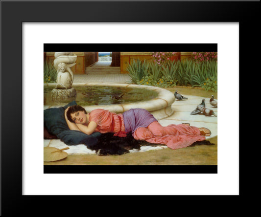 A Cool Retreat 20x24 Black Modern Wood Framed Art Print Poster by Godward, John William