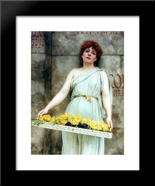 A Flower Seller 20x24 Black Modern Wood Framed Art Print Poster by Godward, John William