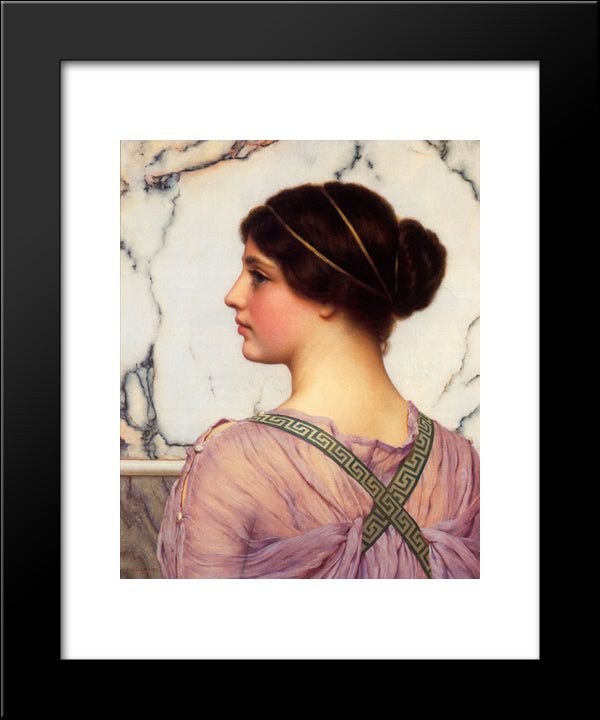 A Grecian Lovely 20x24 Black Modern Wood Framed Art Print Poster by Godward, John William