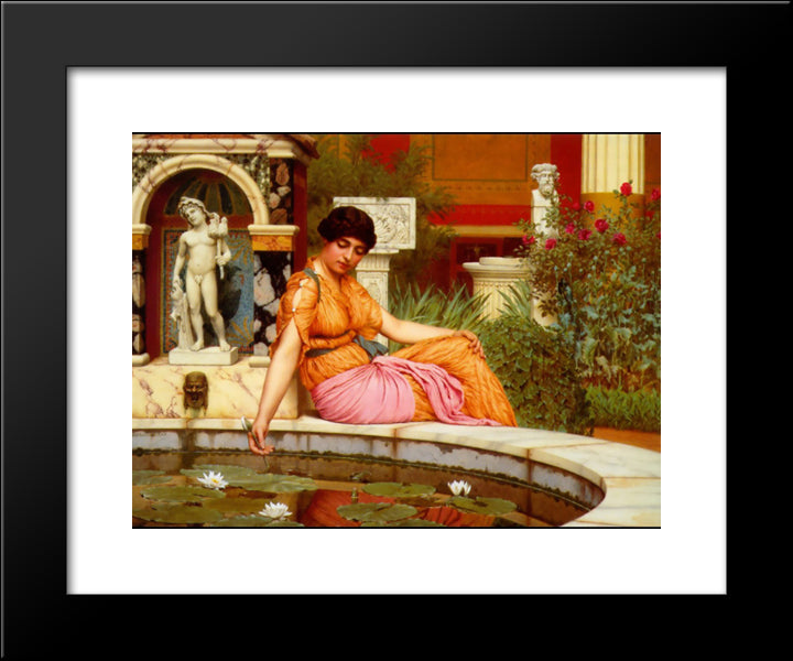 A Lily Pond 20x24 Black Modern Wood Framed Art Print Poster by Godward, John William