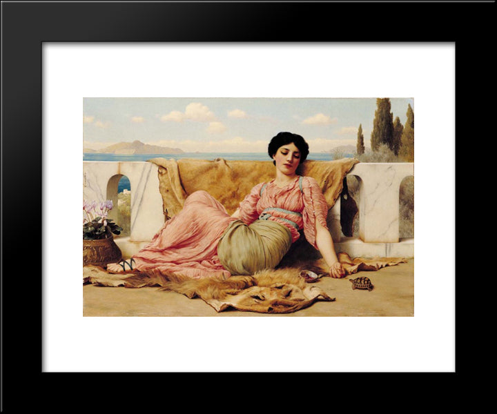 A Quiet Pet 20x24 Black Modern Wood Framed Art Print Poster by Godward, John William